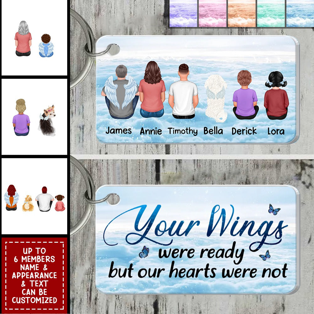 Always With You Sky Family Members Grandma Grandpa Dad Mom Kids Dogs Cats Memorial Personalized Acrylic Keychain