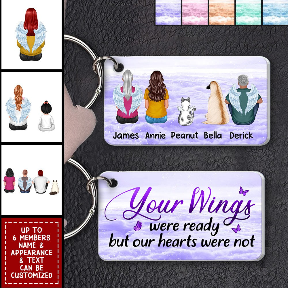 Always With You Sky Family Members Grandma Grandpa Dad Mom Kids Dogs Cats Memorial Personalized Acrylic Keychain